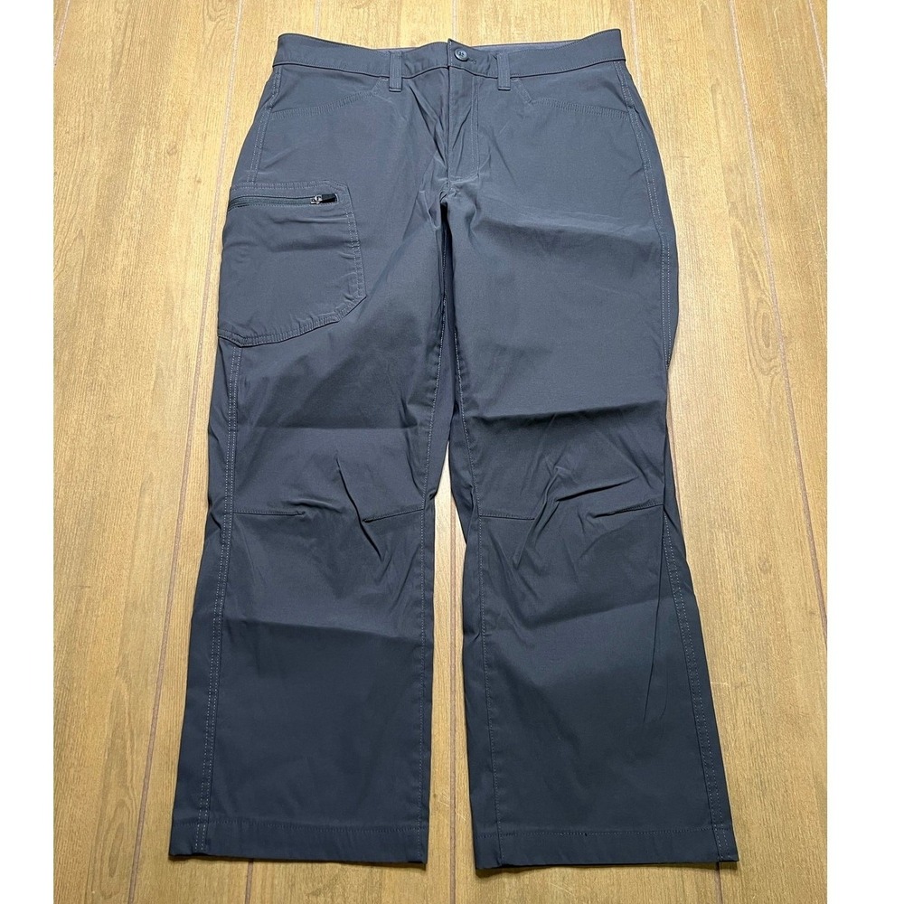 Eddie Bauer Horizon Guide Chino Pants Mens 34x30 Gray Straight Leg Cargo Stretch